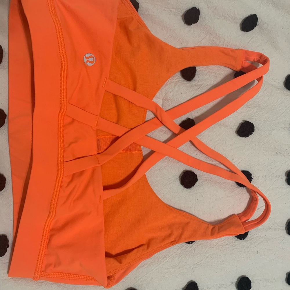 Orange Lululemon Energy Bra size 6